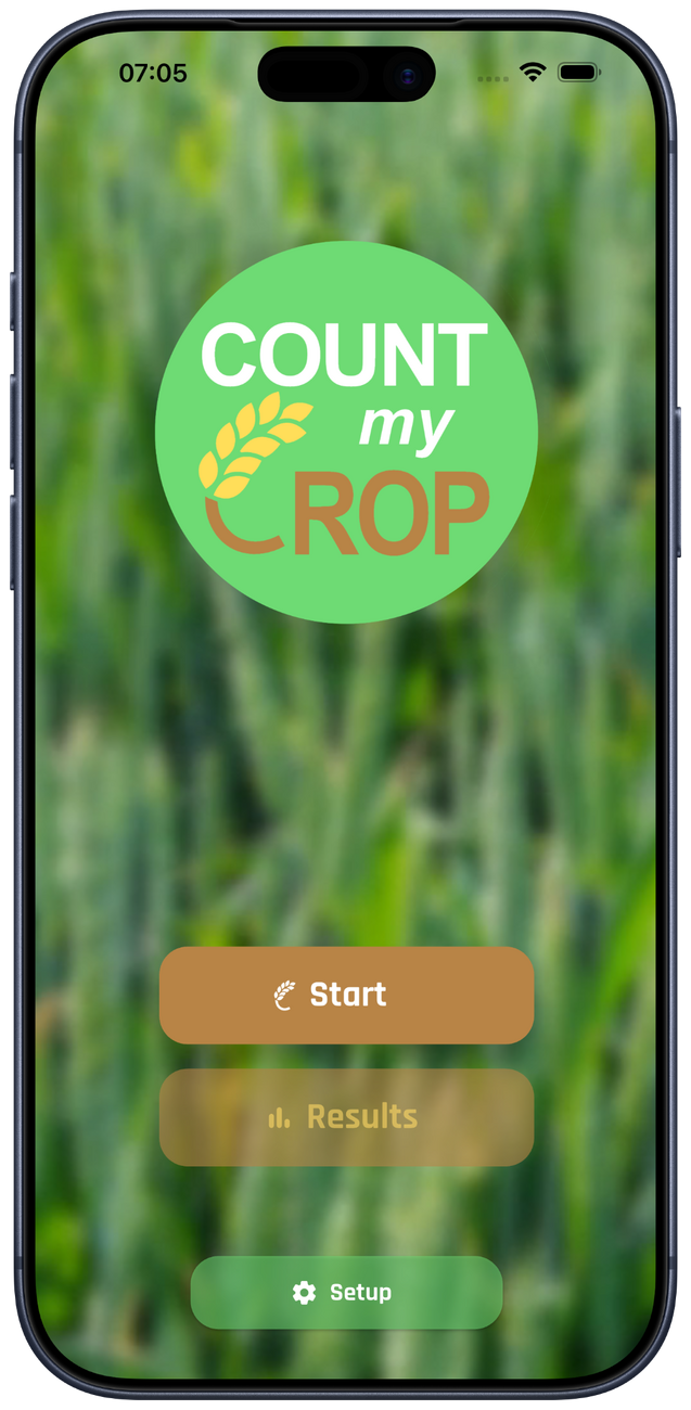 CountMyCrop App auf einem Smartphone